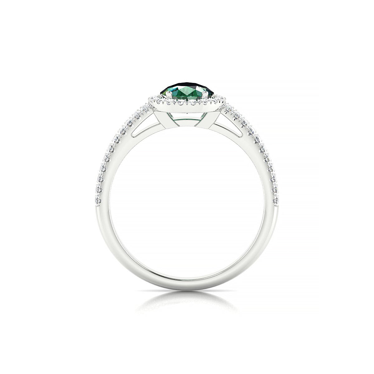 Celeste | 18k White Gold 8 x 6 mm Pear Emerald Ring