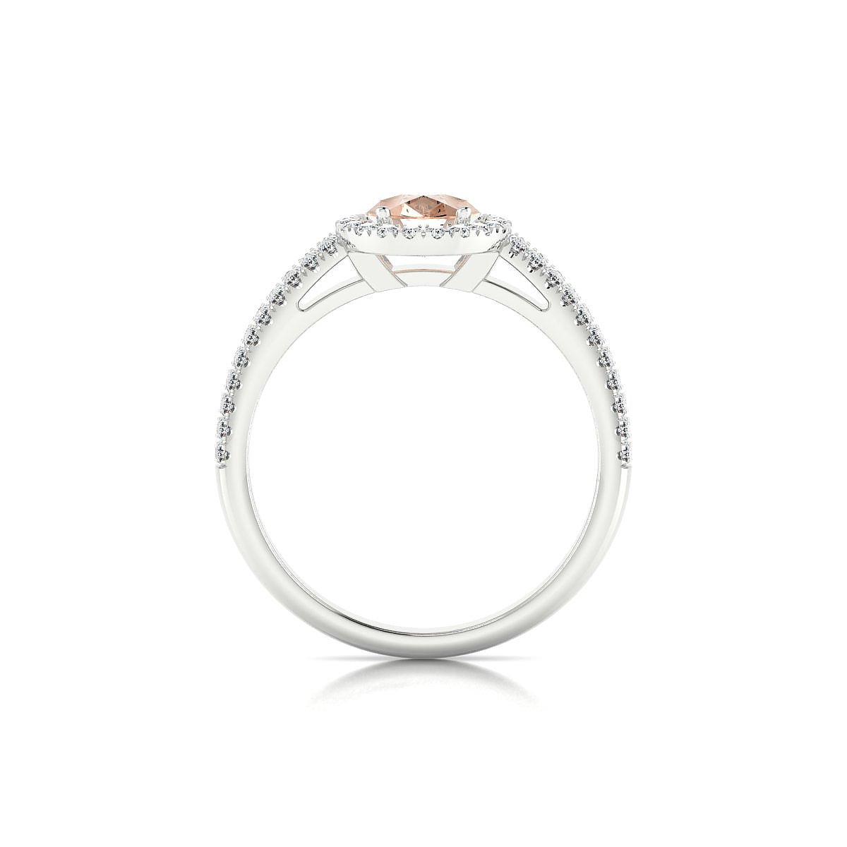 Celeste | 18k White Gold 8 x 6 mm Pear Morganite Ring