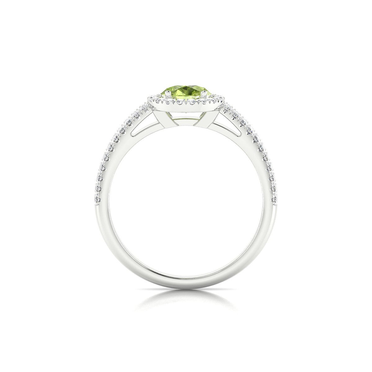 Celeste | 18k White Gold 8 x 6 mm Pear Peridot Ring