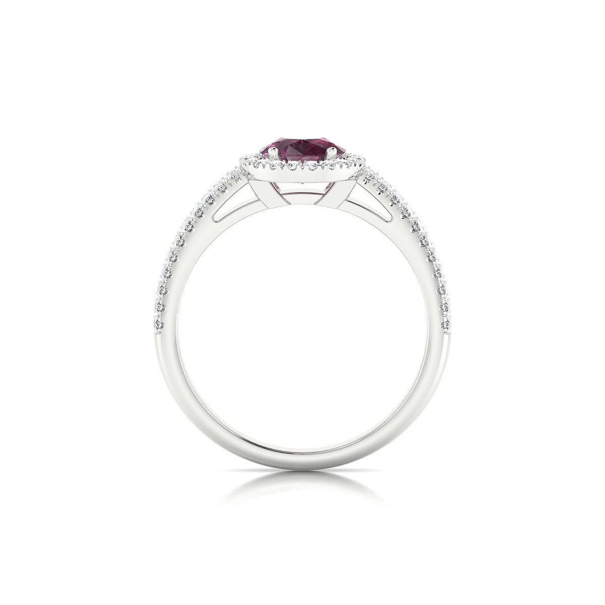 Celeste | 18k White Gold 8 x 6 mm Pear Rhodolite Ring