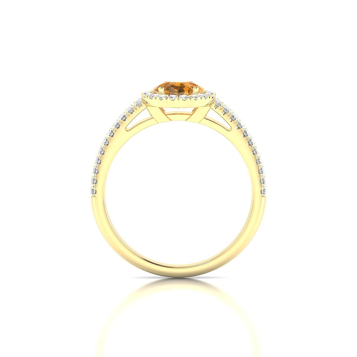 Celeste | 18k Yellow Gold 8 x 6 mm Pear Citrine Ring
