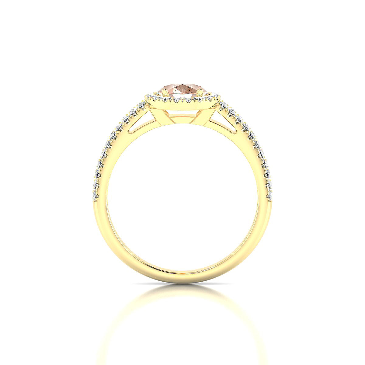 Celeste | 18k Yellow Gold 8 x 6 mm Pear Morganite Ring