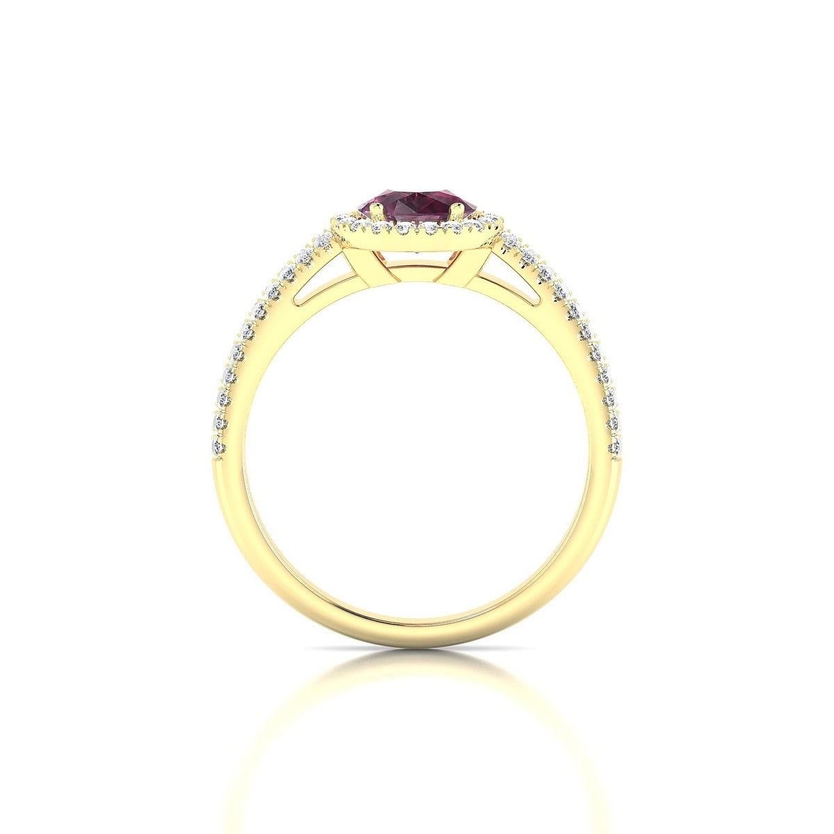 Celeste | 18k Yellow Gold 8 x 6 mm Pear Rhodolite Ring