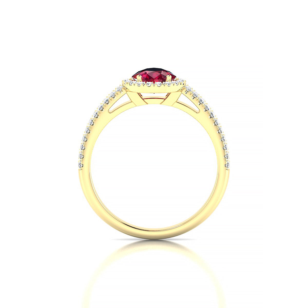 Celeste | 18k Yellow Gold 8 x 6 mm Pear Ruby Ring