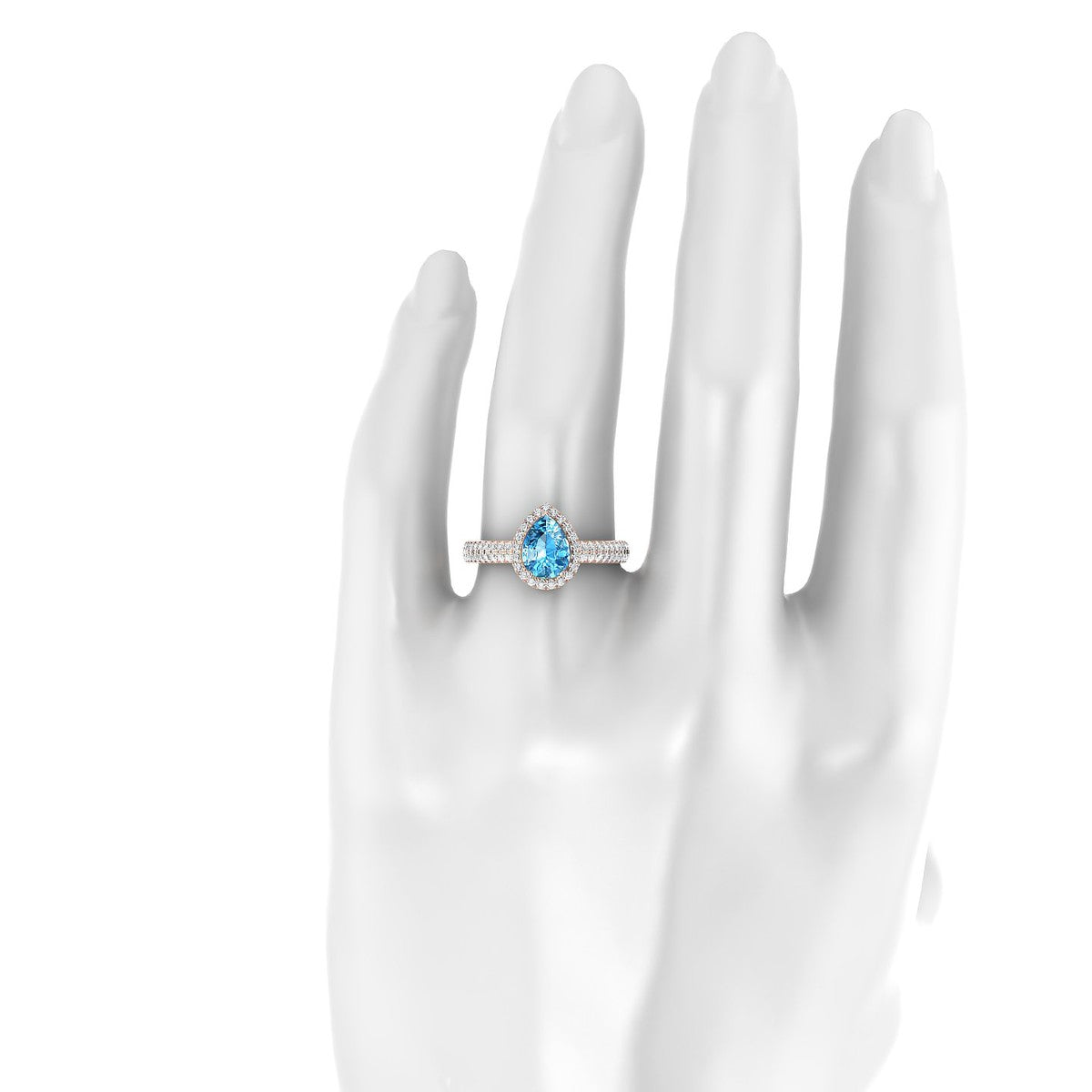 Celeste | 18k Rose Gold 8 x 6 mm Pear Topaz Ring