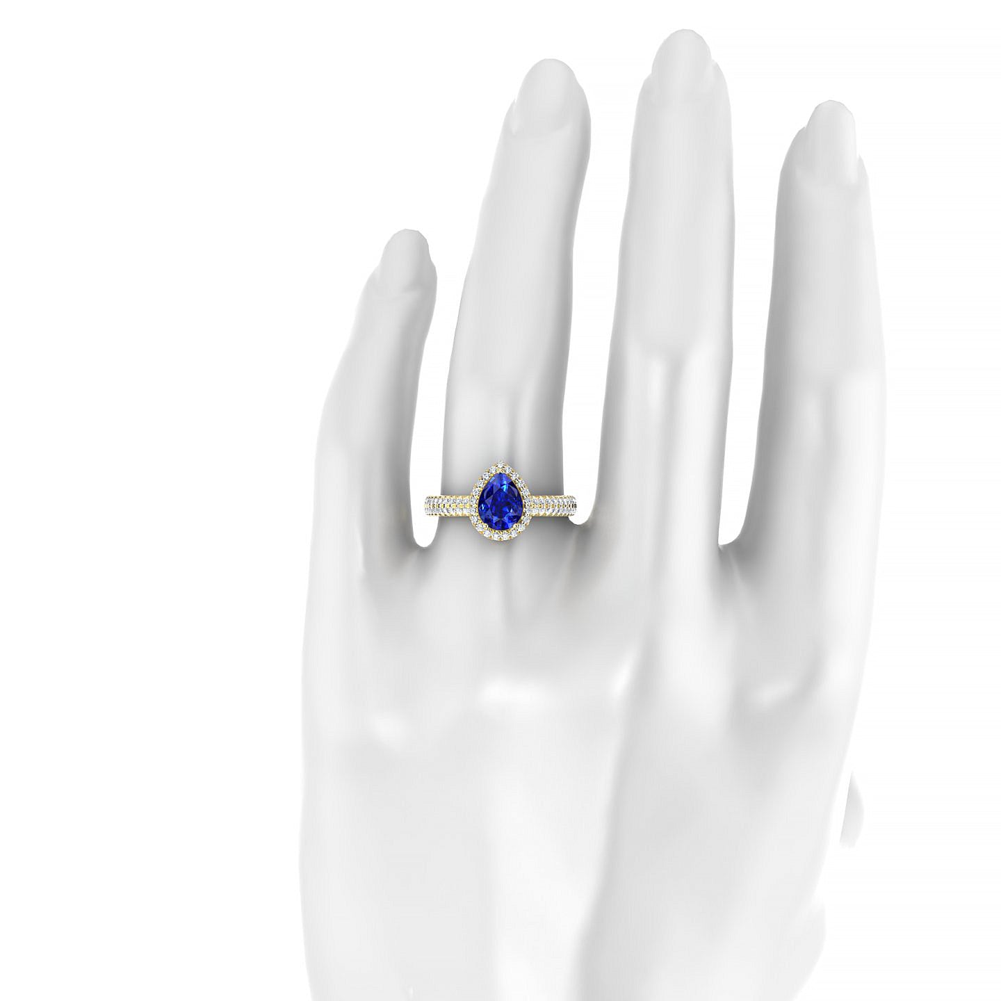 Celeste | 18k Yellow Gold 8 x 6 mm Pear Sapphire Ring