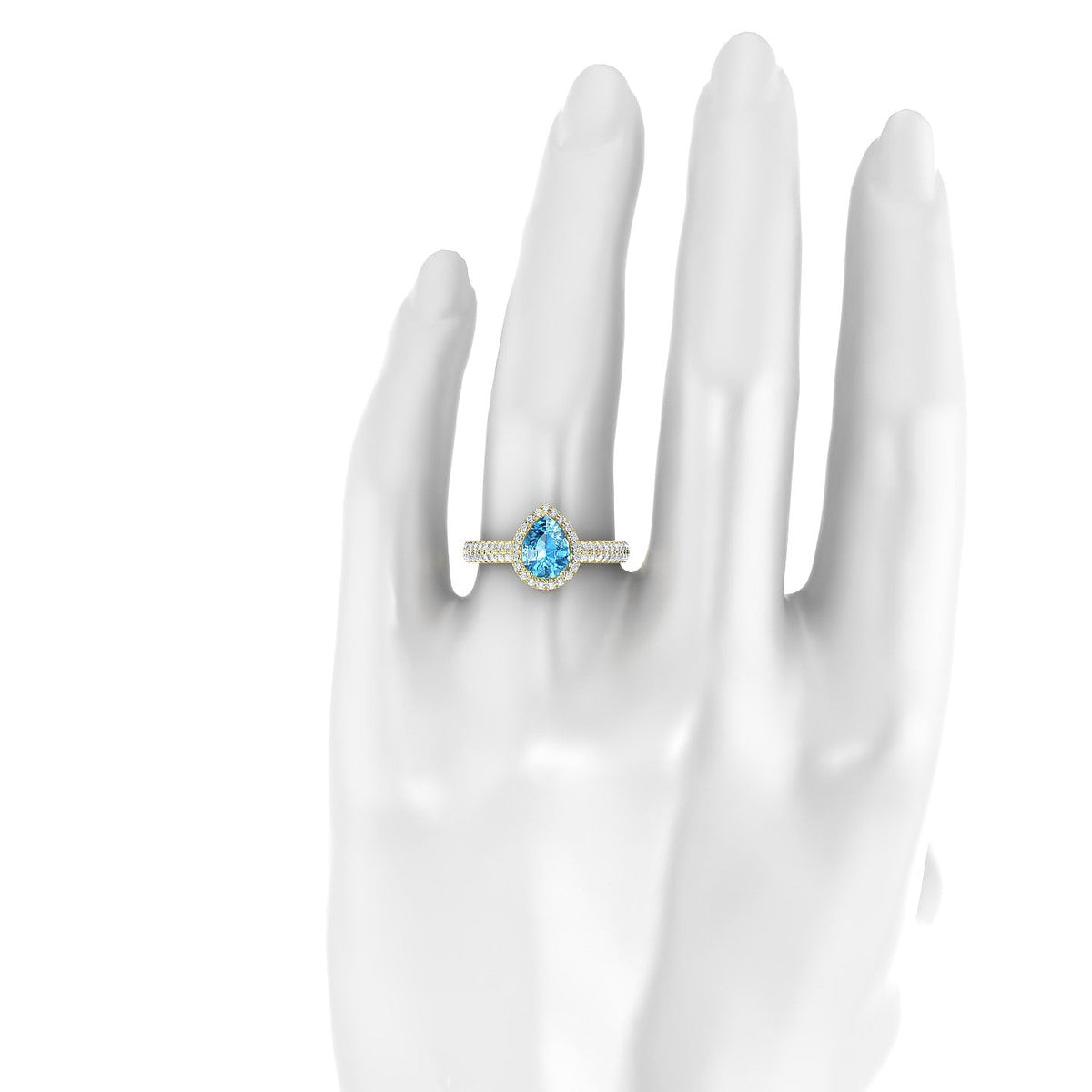 Celeste | 18k Yellow Gold 8 x 6 mm Pear Topaz Ring