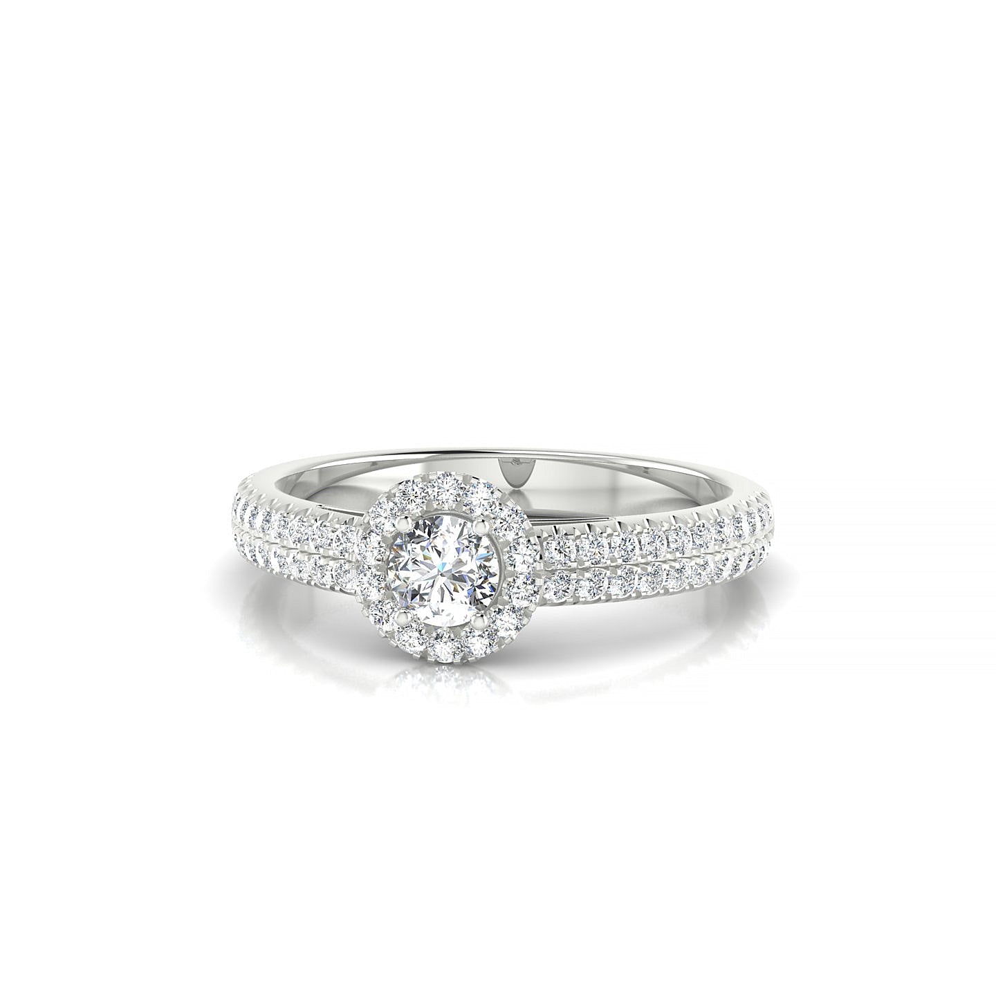 Celeste | 18k White Gold 3.7 mm Round Diamond Ring