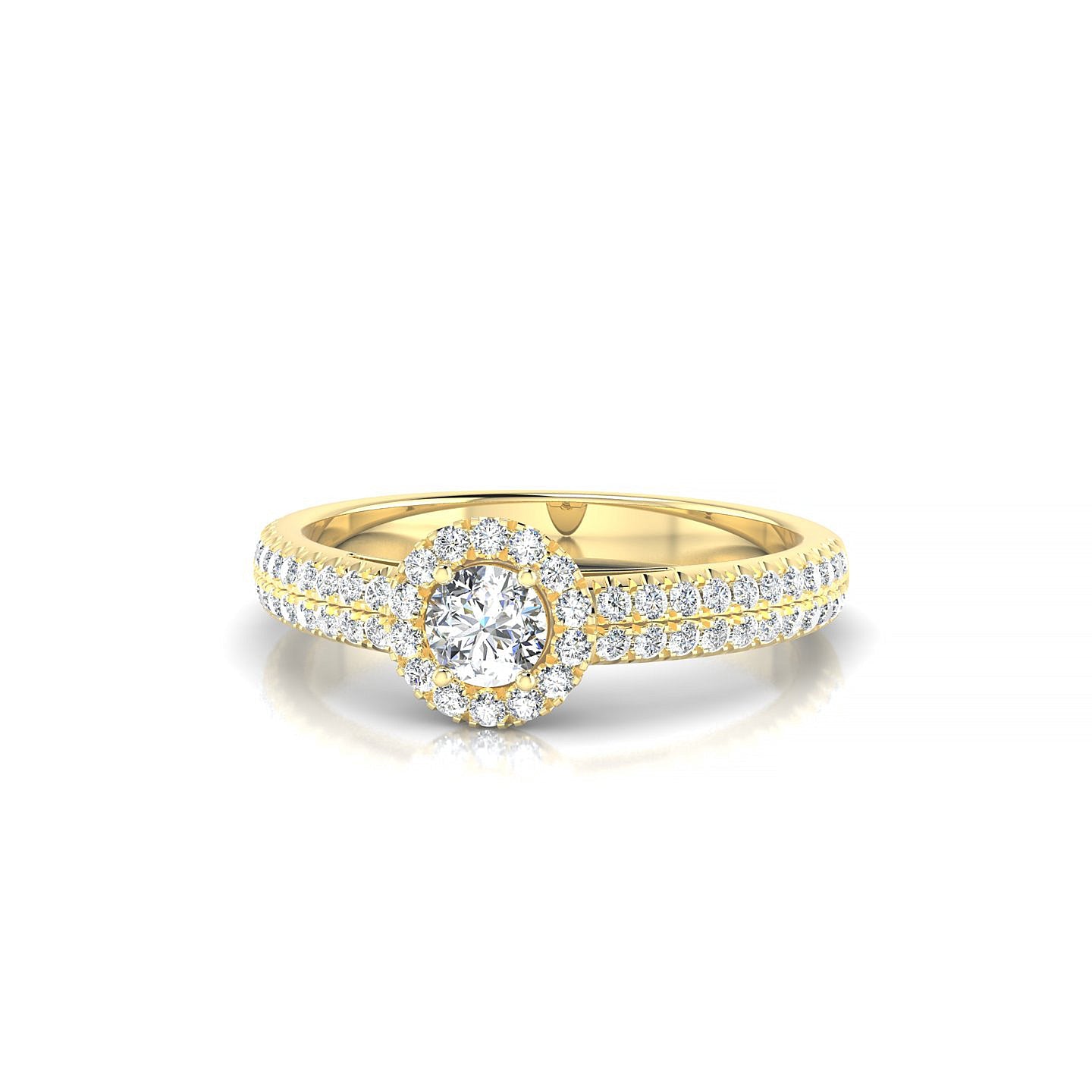 Celeste | 18k Yellow Gold 3.7 mm Round Diamond Ring