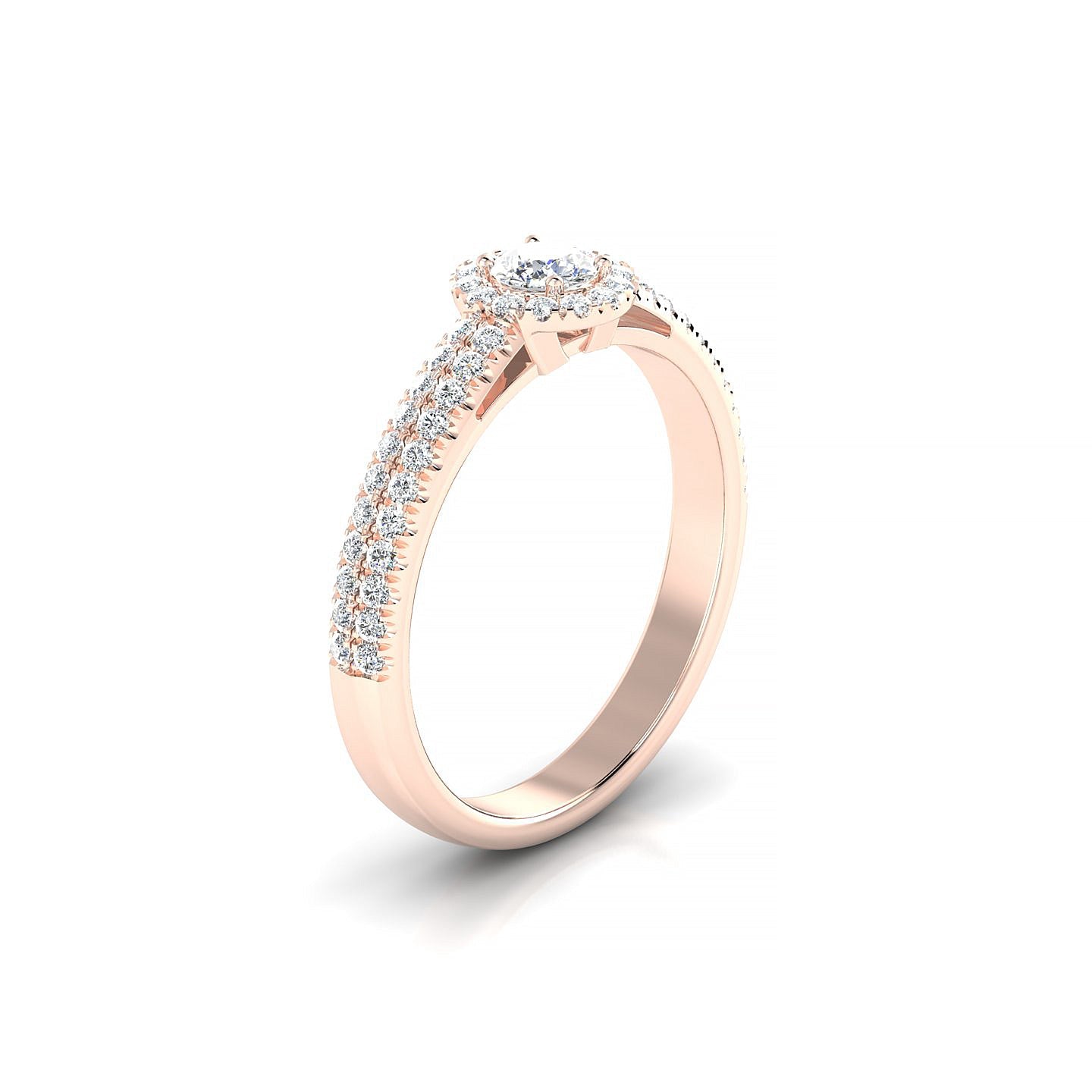 Celeste | 18k Rose Gold 3.7 mm Round Diamond Ring