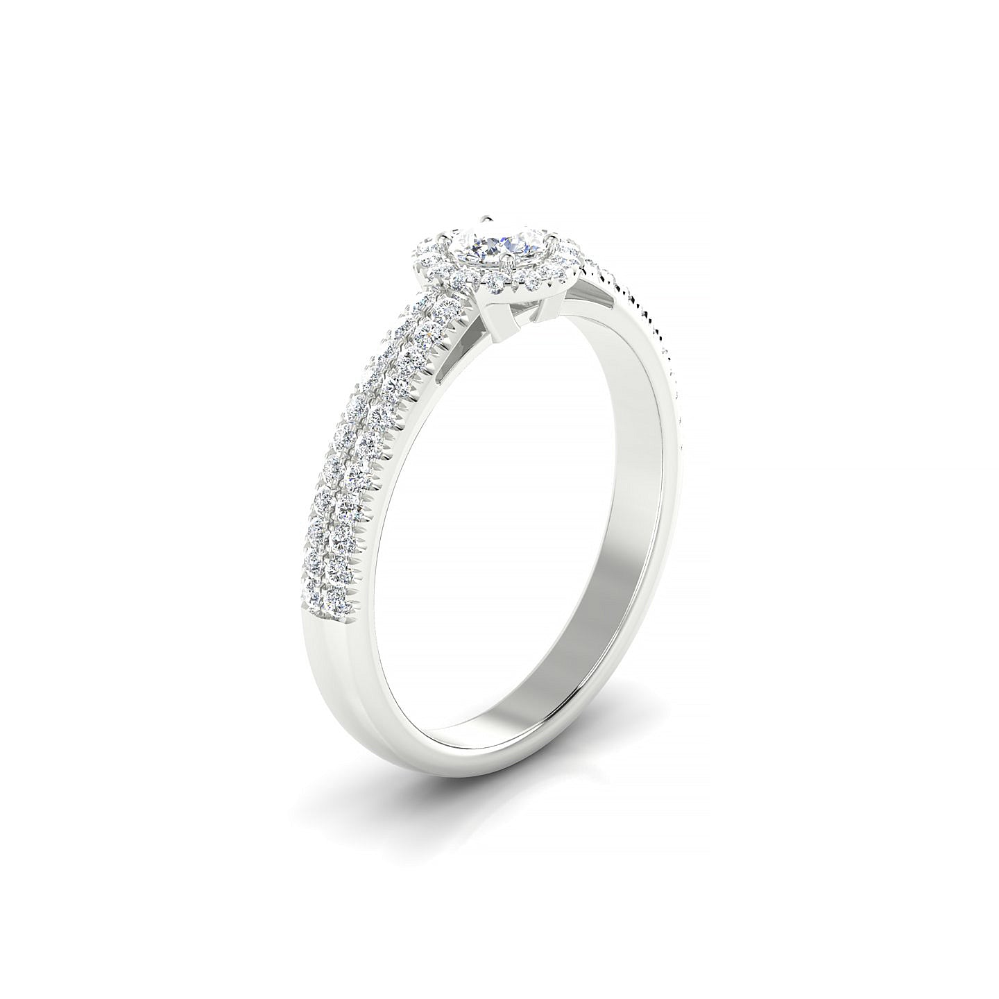 Celeste | 18k White Gold 3.7 mm Round Diamond Ring