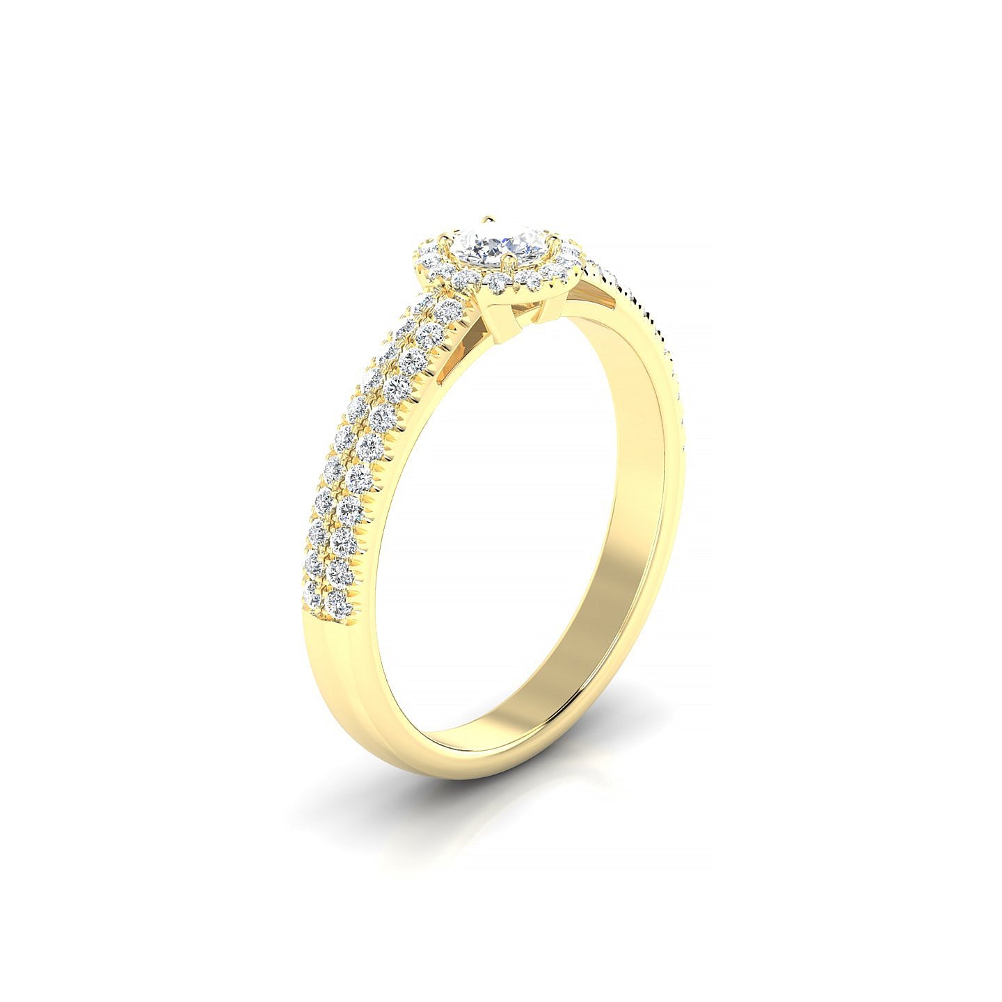 Celeste | 18k Yellow Gold 3.7 mm Round Diamond Ring