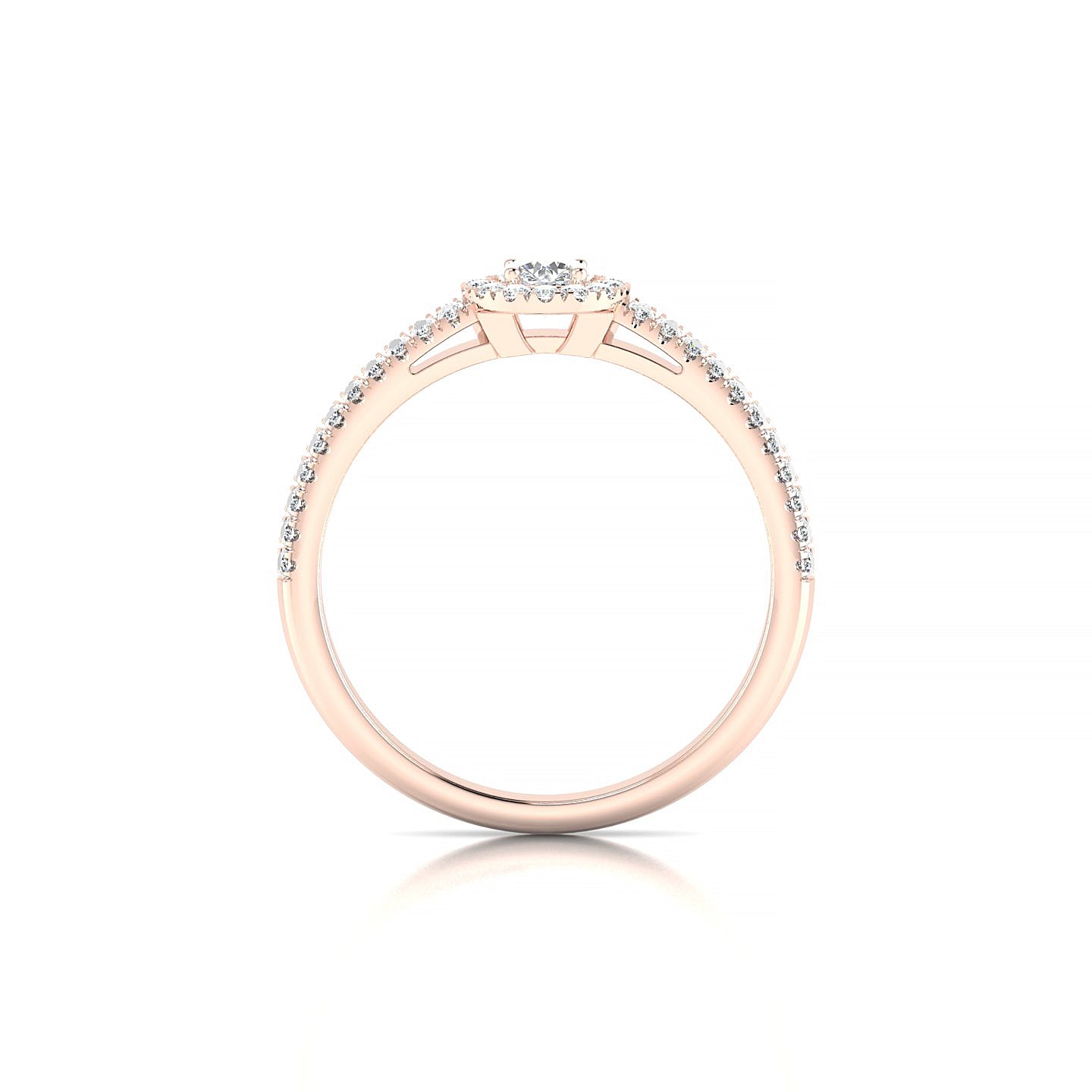 Celeste | 18k Rose Gold 3.7 mm Round Diamond Ring