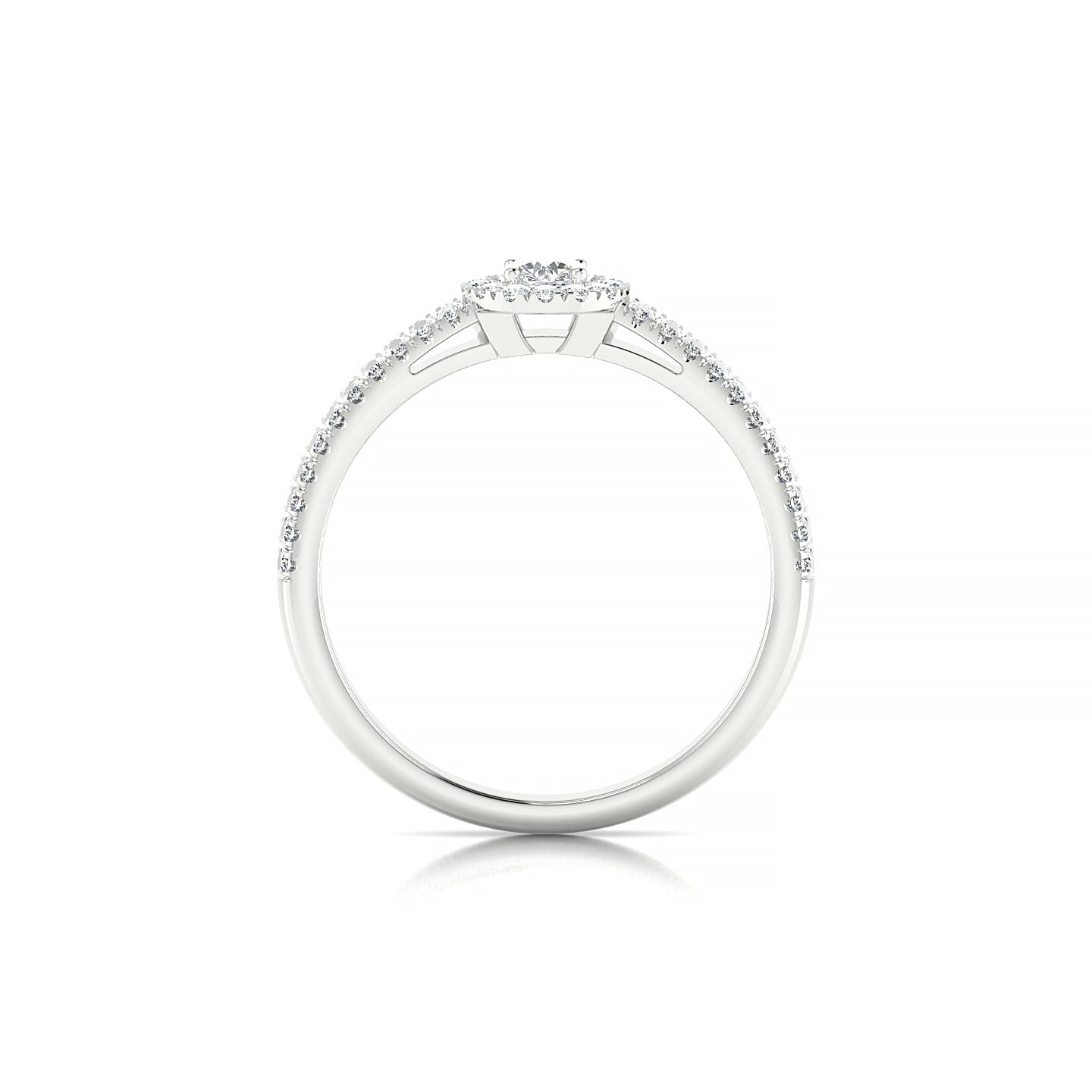Celeste | 18k White Gold 3.7 mm Round Diamond Ring