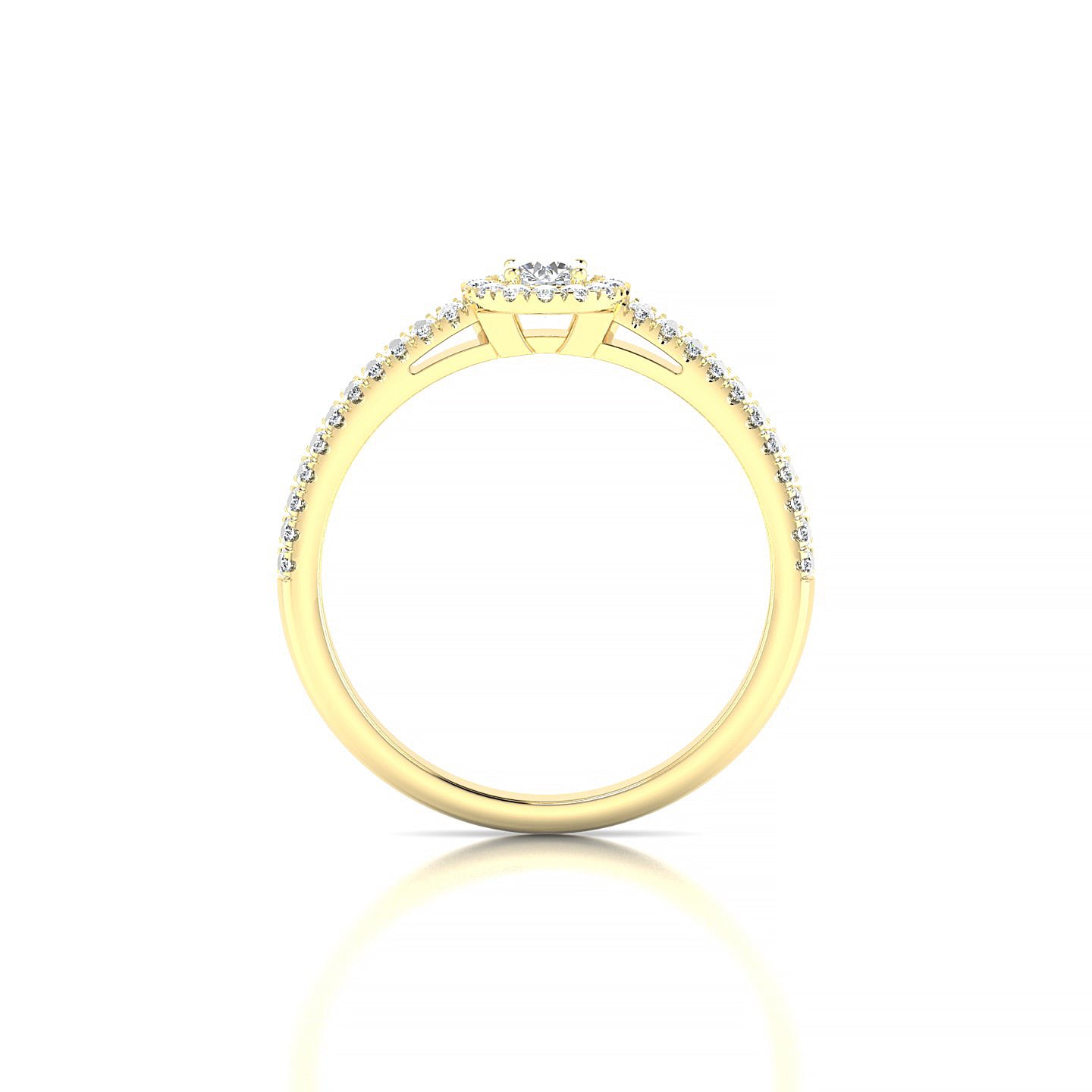 Celeste | 18k Yellow Gold 3.7 mm Round Diamond Ring