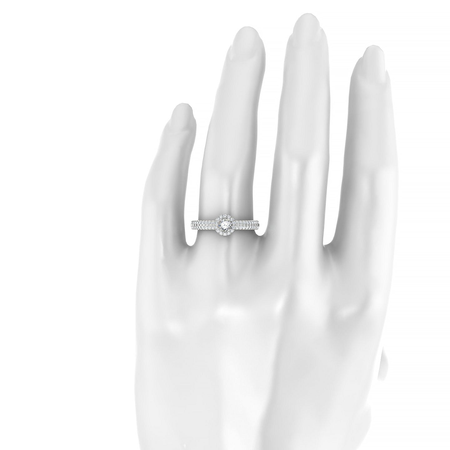 Celeste | 18k White Gold 3.7 mm Round Diamond Ring