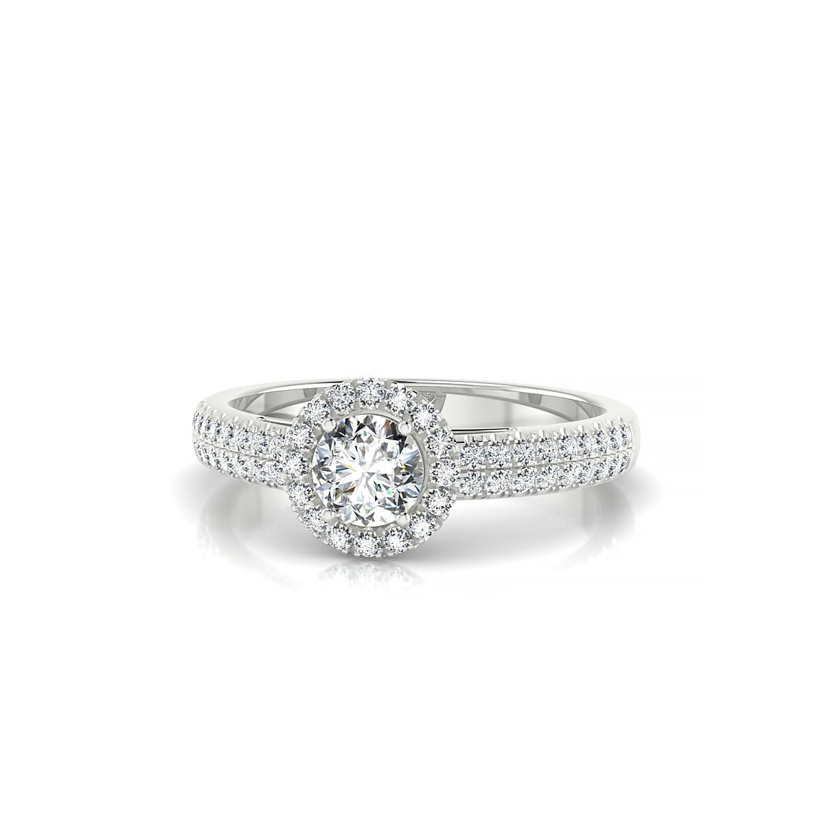 Celeste | 18k White Gold 4.2 mm Round Diamond Ring