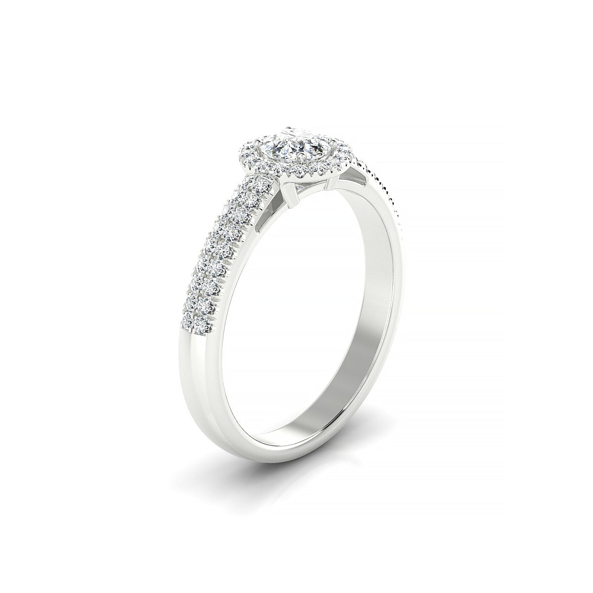 Celeste | 18k White Gold 4.2 mm Round Diamond Ring