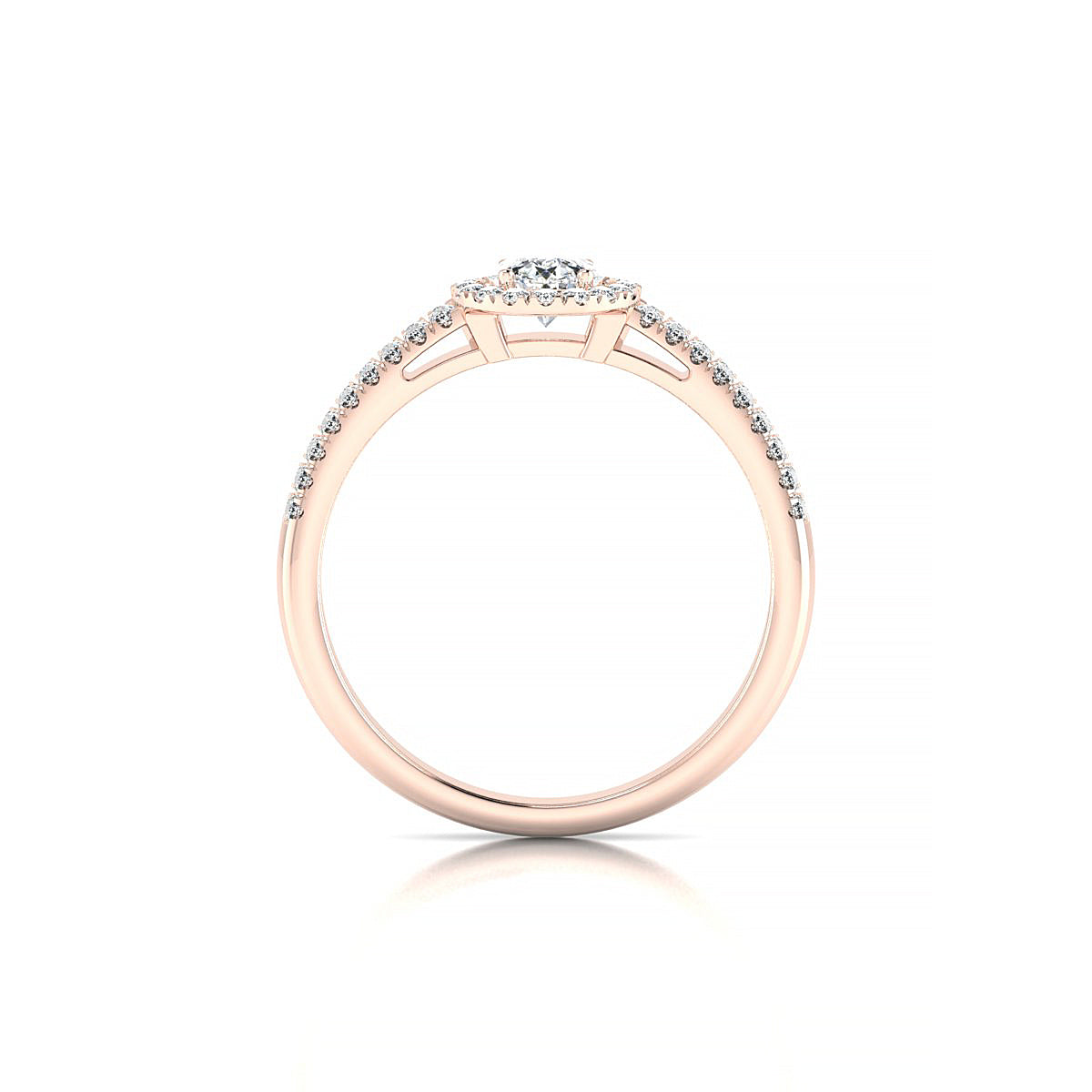 Celeste | 18k Rose Gold 4.2 mm Round Diamond Ring