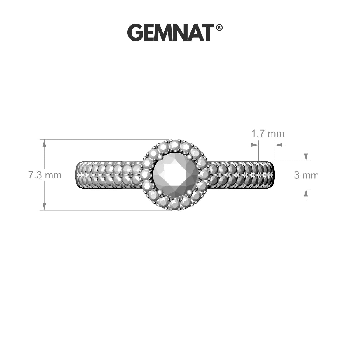 Celeste | 18k White Gold 4.2 mm Round Diamond Ring