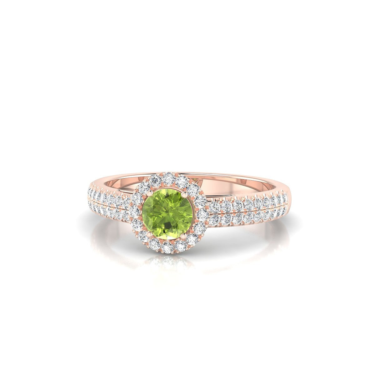 Celeste | 18k Rose Gold 4.5 mm Round Peridot Ring