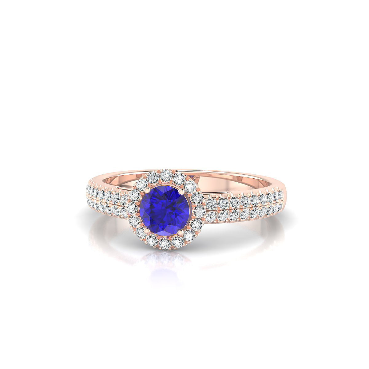 Celeste | 18k Rose Gold 4.5 mm Round Tanzanite Ring