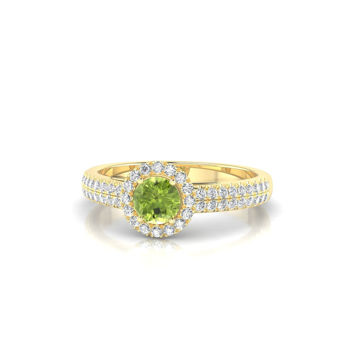 Celeste | 18k Yellow Gold 4.5 mm Round Peridot Ring