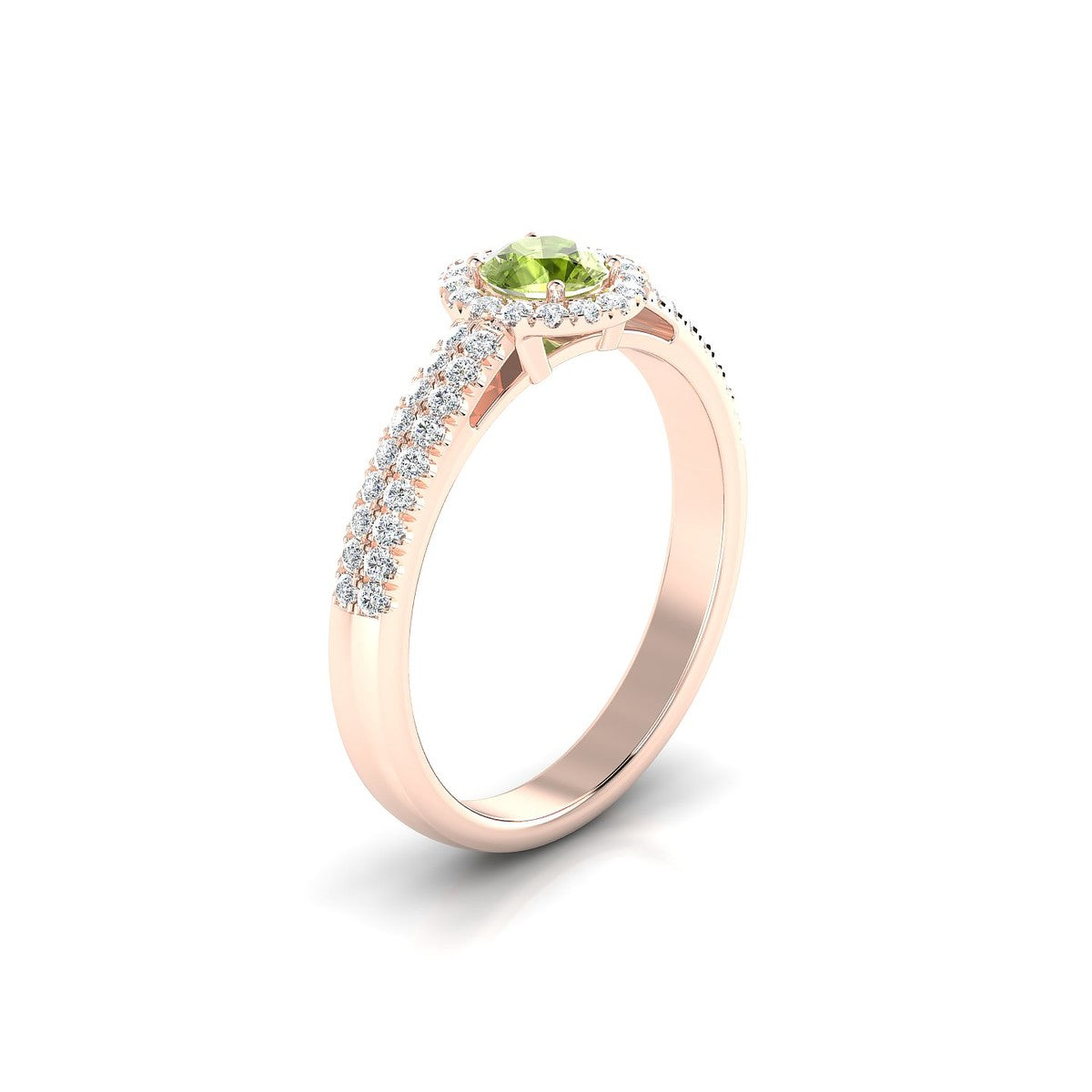 Celeste | 18k Rose Gold 4.5 mm Round Peridot Ring