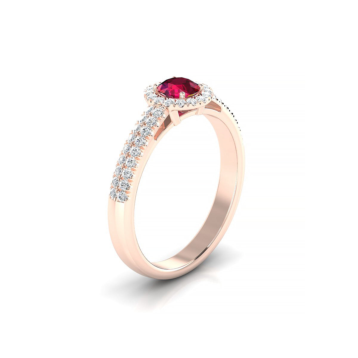 Celeste | 18k Rose Gold 4.5 mm Round Ruby Ring