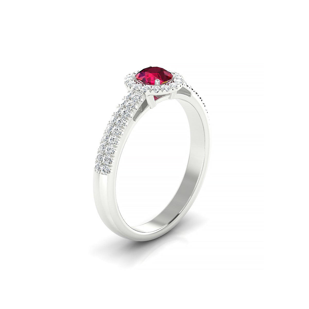 Celeste | 18k White Gold 4.5 mm Round Ruby Ring