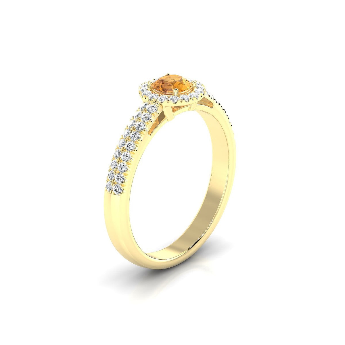 Celeste | 18k Yellow Gold 4.5 mm Round Citrine Ring