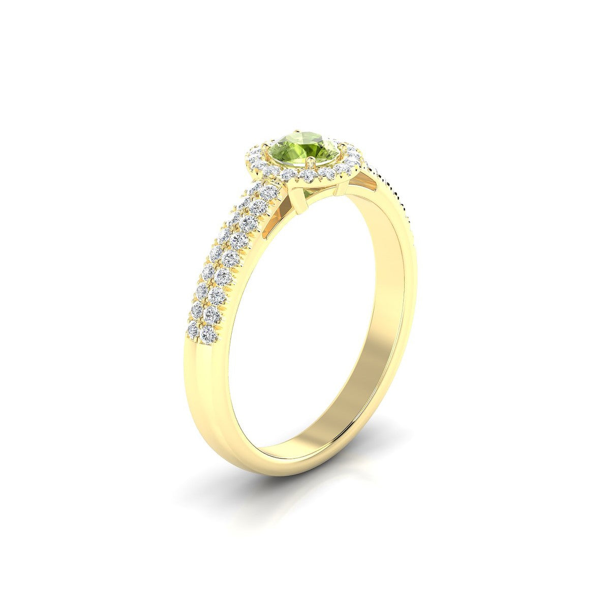 Celeste | 18k Yellow Gold 4.5 mm Round Peridot Ring