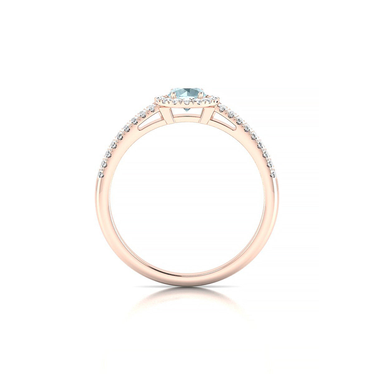 Celeste | 18k Rose Gold 4.5 mm Round Aquamarine Ring