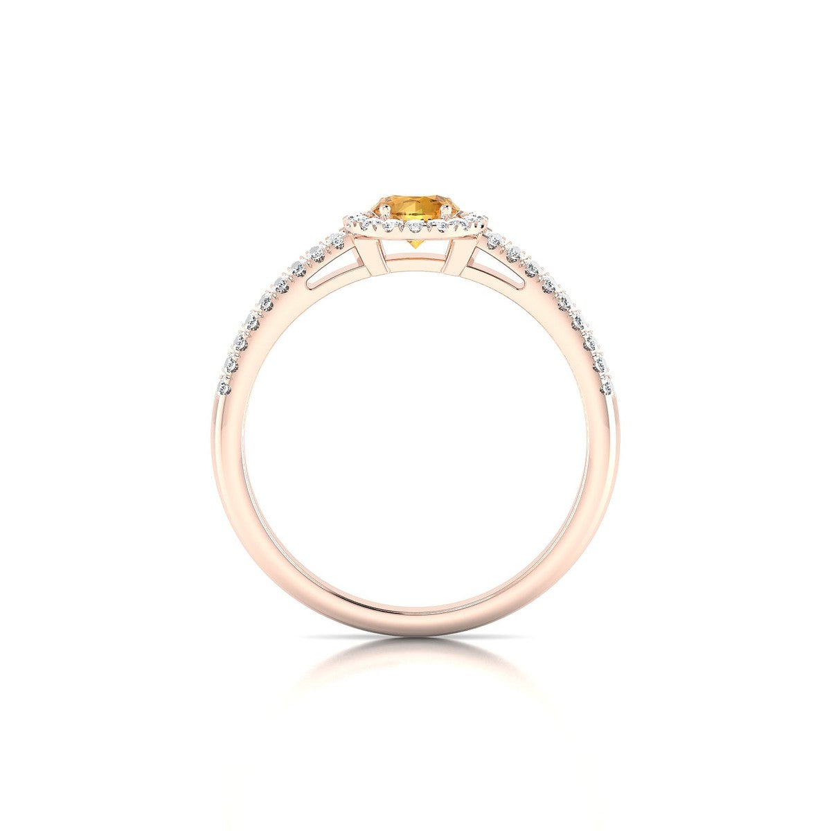 Celeste | 18k Rose Gold 4.5 mm Round Citrine Ring
