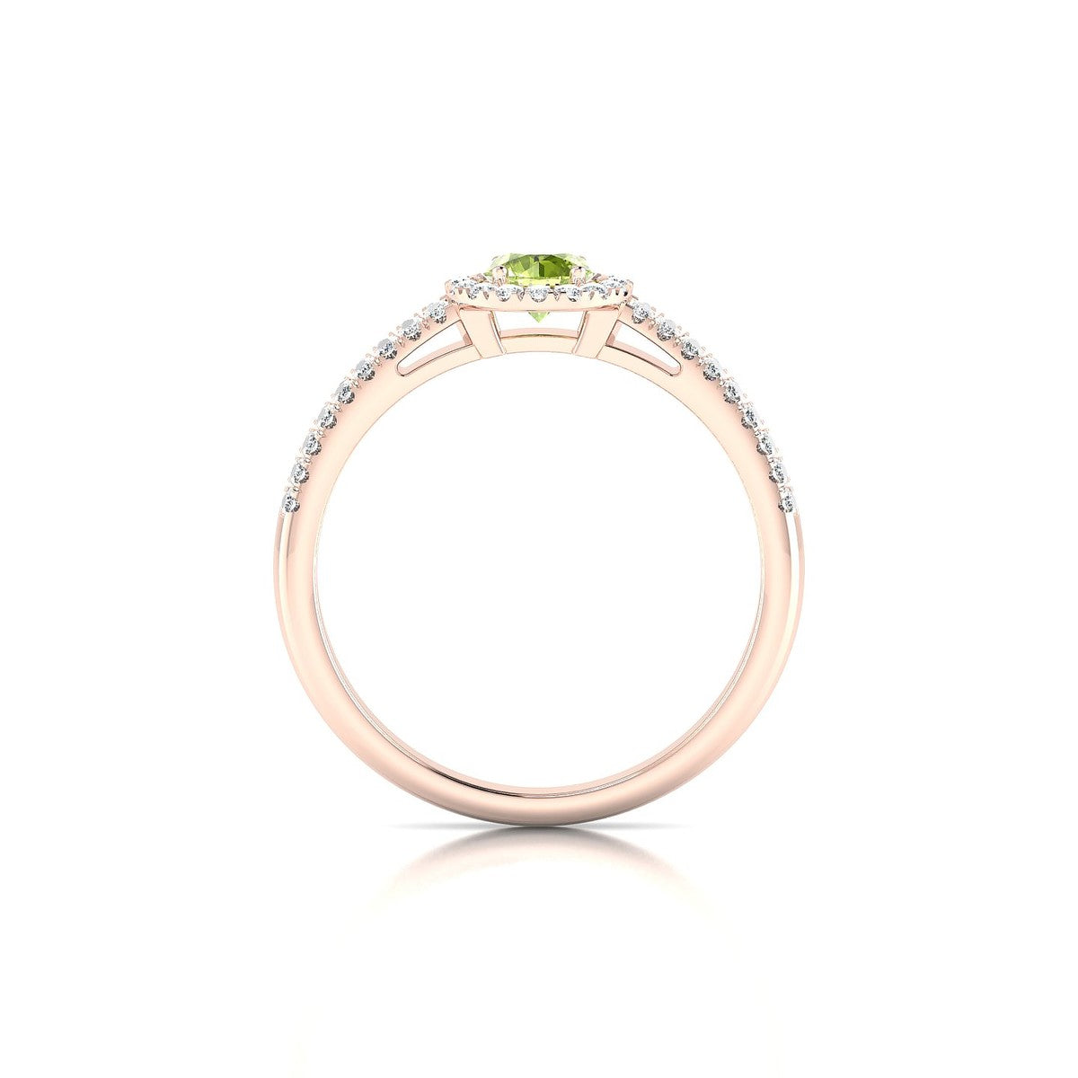 Celeste | 18k Rose Gold 4.5 mm Round Peridot Ring