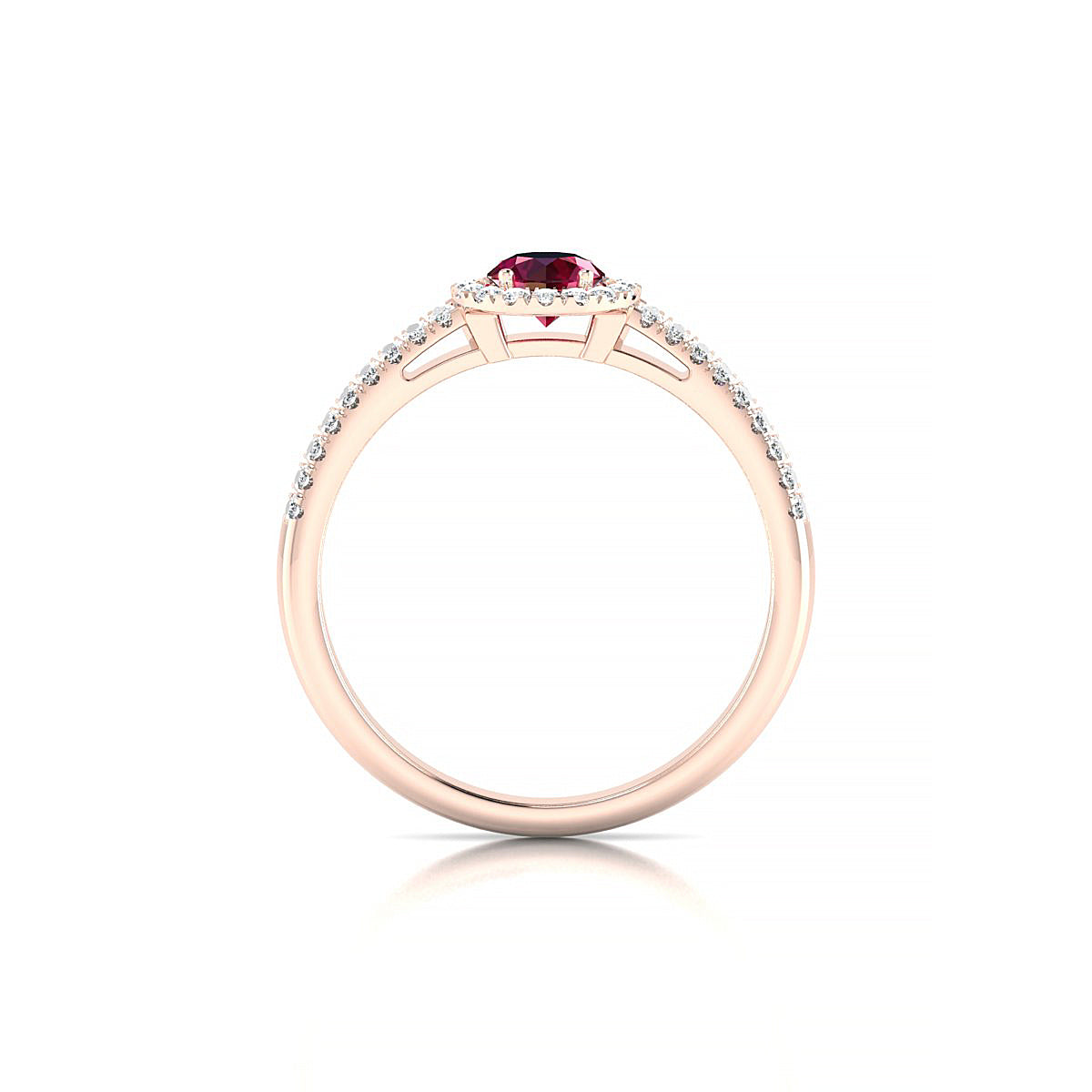 Celeste | 18k Rose Gold 4.5 mm Round Ruby Ring