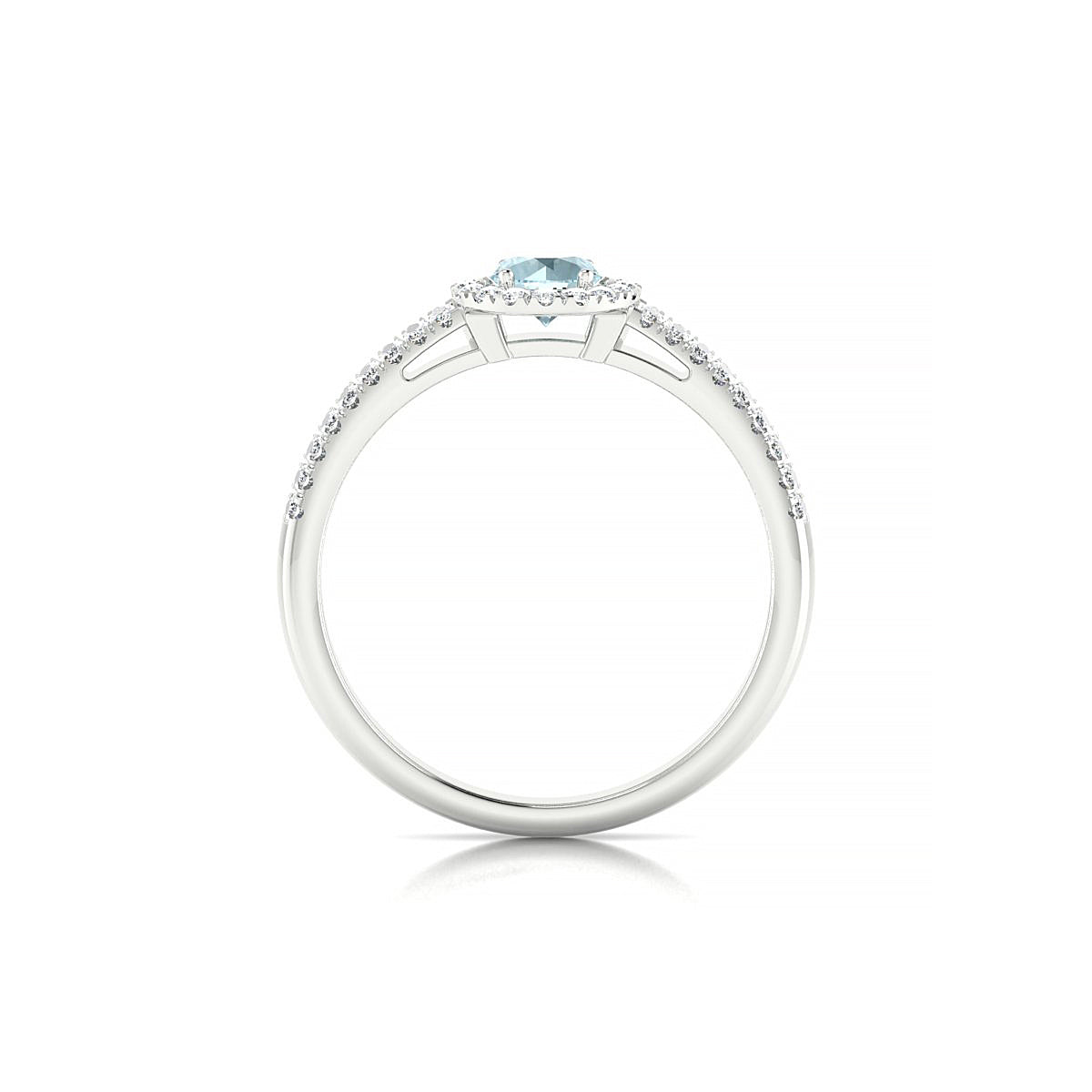 Celeste | 18k White Gold 4.5 mm Round Aquamarine Ring
