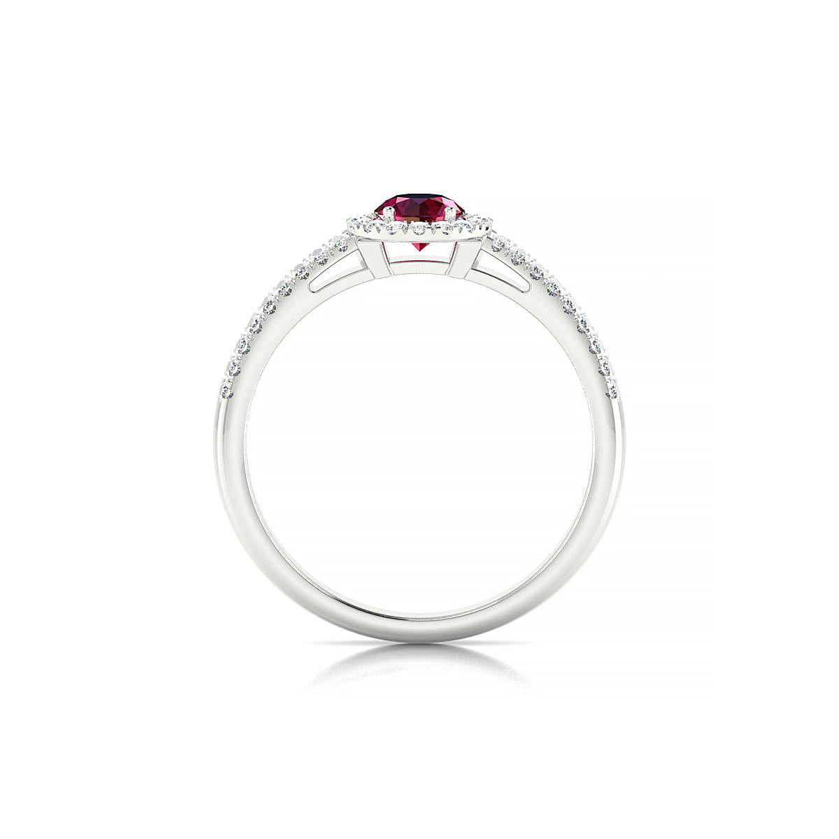 Celeste | 18k White Gold 4.5 mm Round Ruby Ring