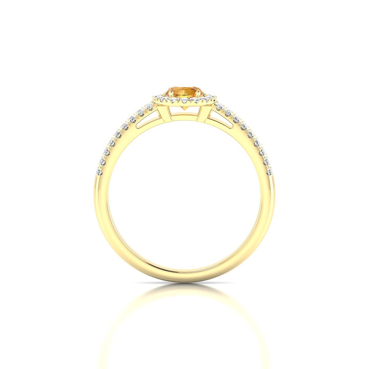 Celeste | 18k Yellow Gold 4.5 mm Round Citrine Ring