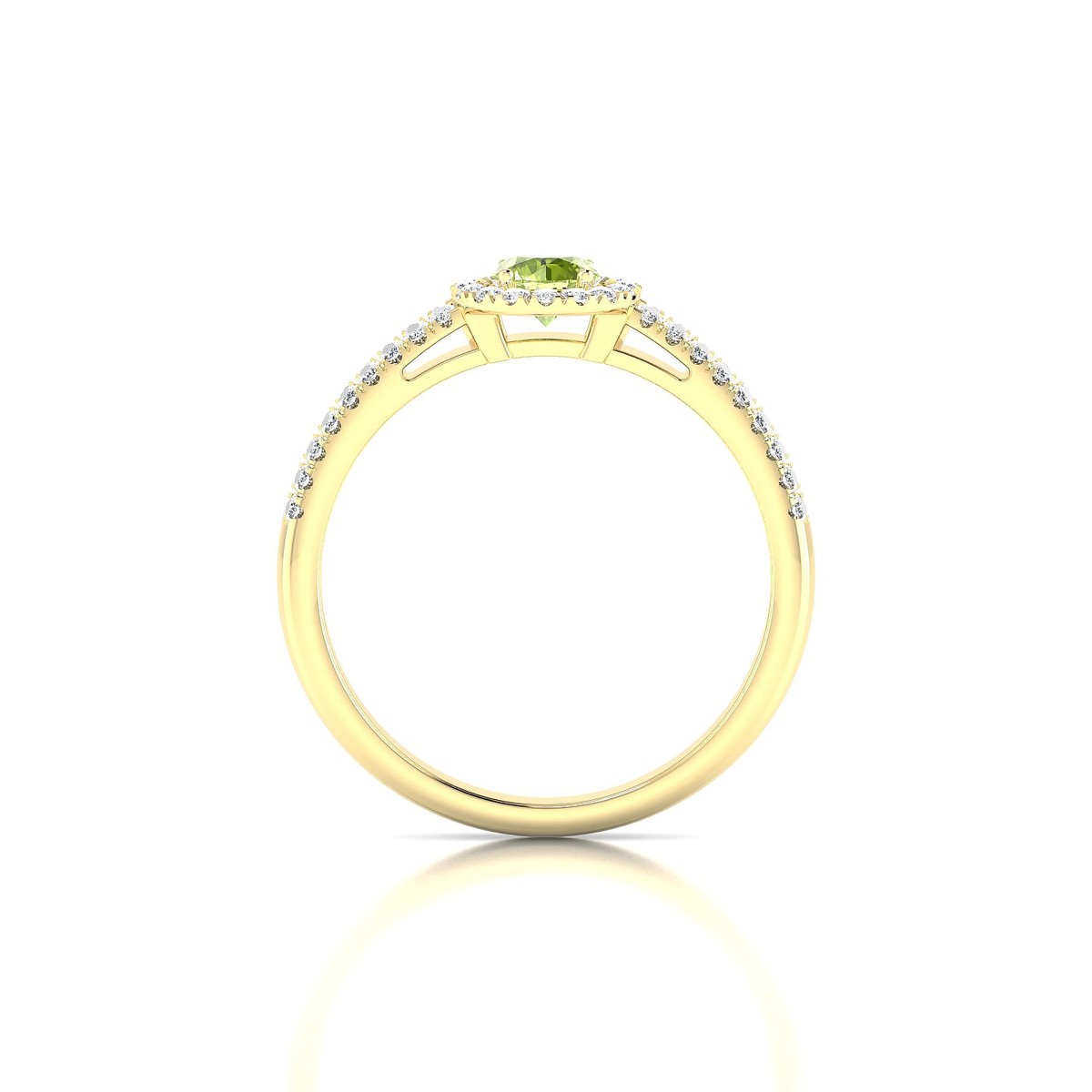 Celeste | 18k Yellow Gold 4.5 mm Round Peridot Ring