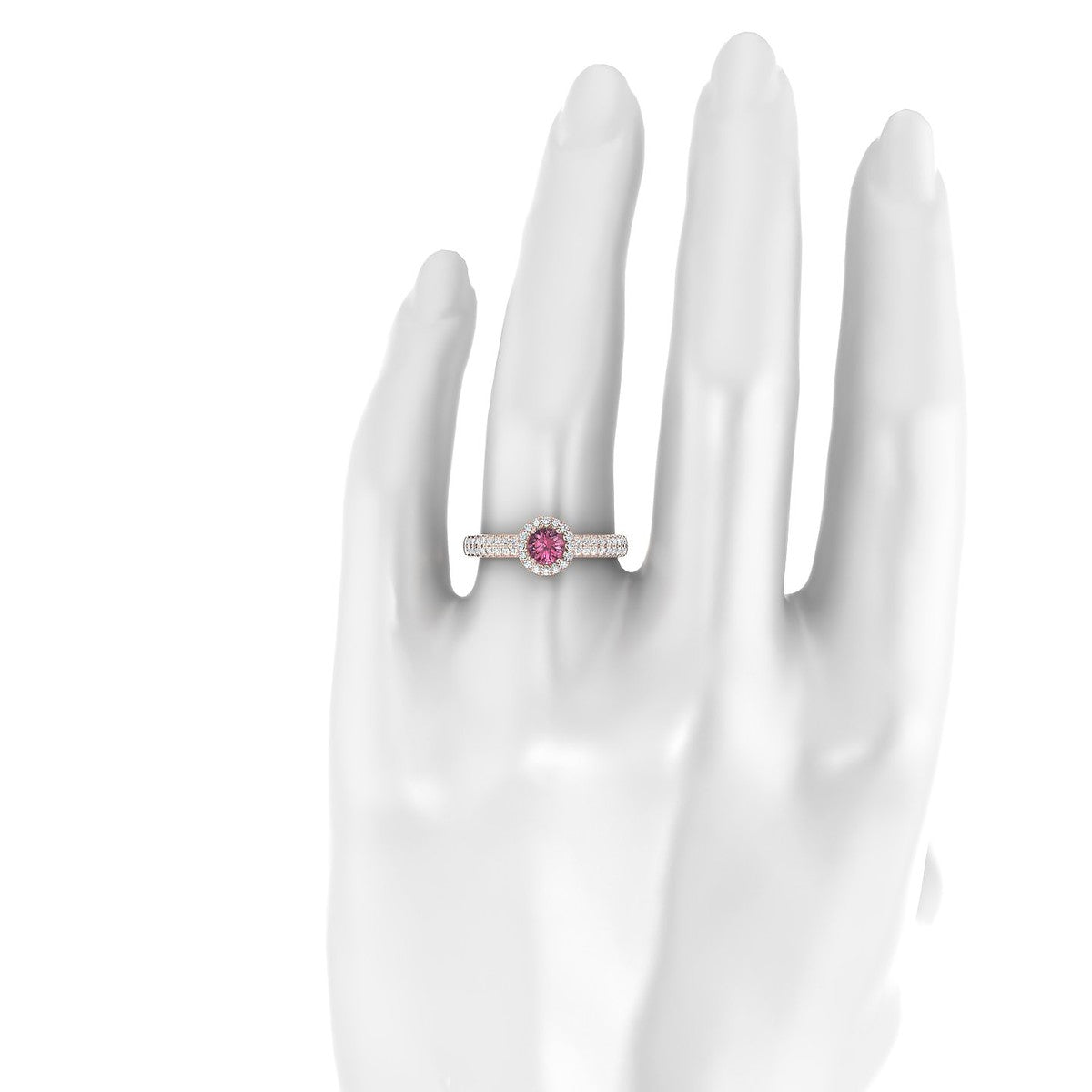 Celeste | 18k Rose Gold 4.5 mm Round Rhodolite Ring