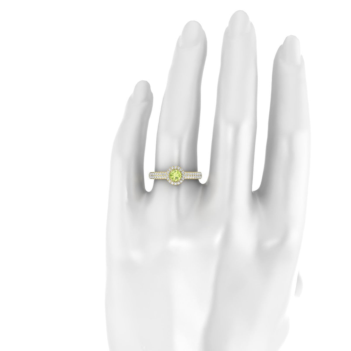 Celeste | 18k Yellow Gold 4.5 mm Round Peridot Ring
