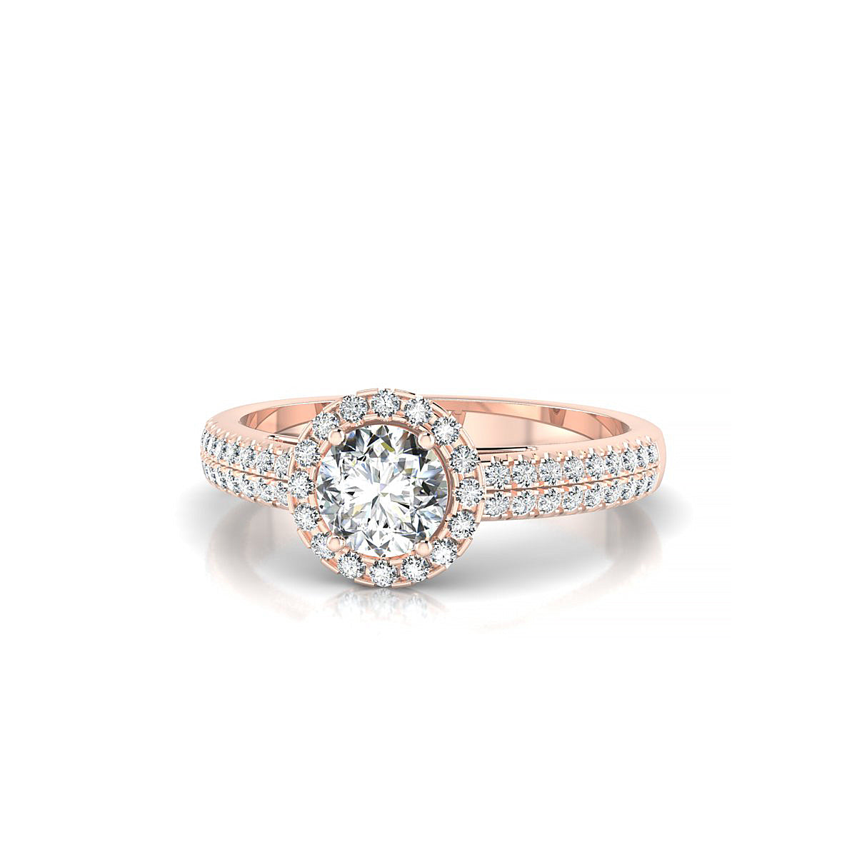 Celeste | 18k Rose Gold 5.2 mm Round Diamond Ring