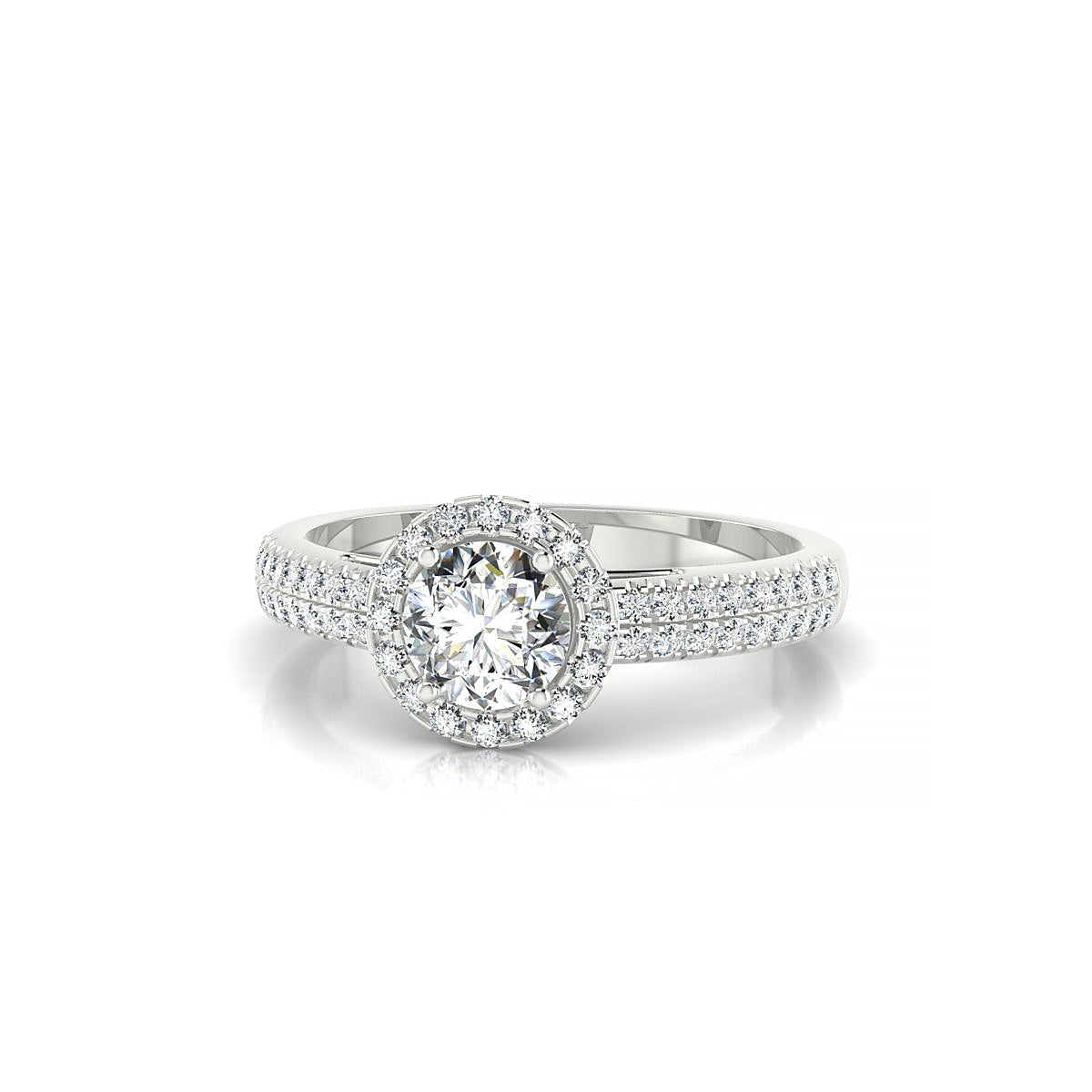 Celeste | 18k White Gold 5.2 mm Round Diamond Ring