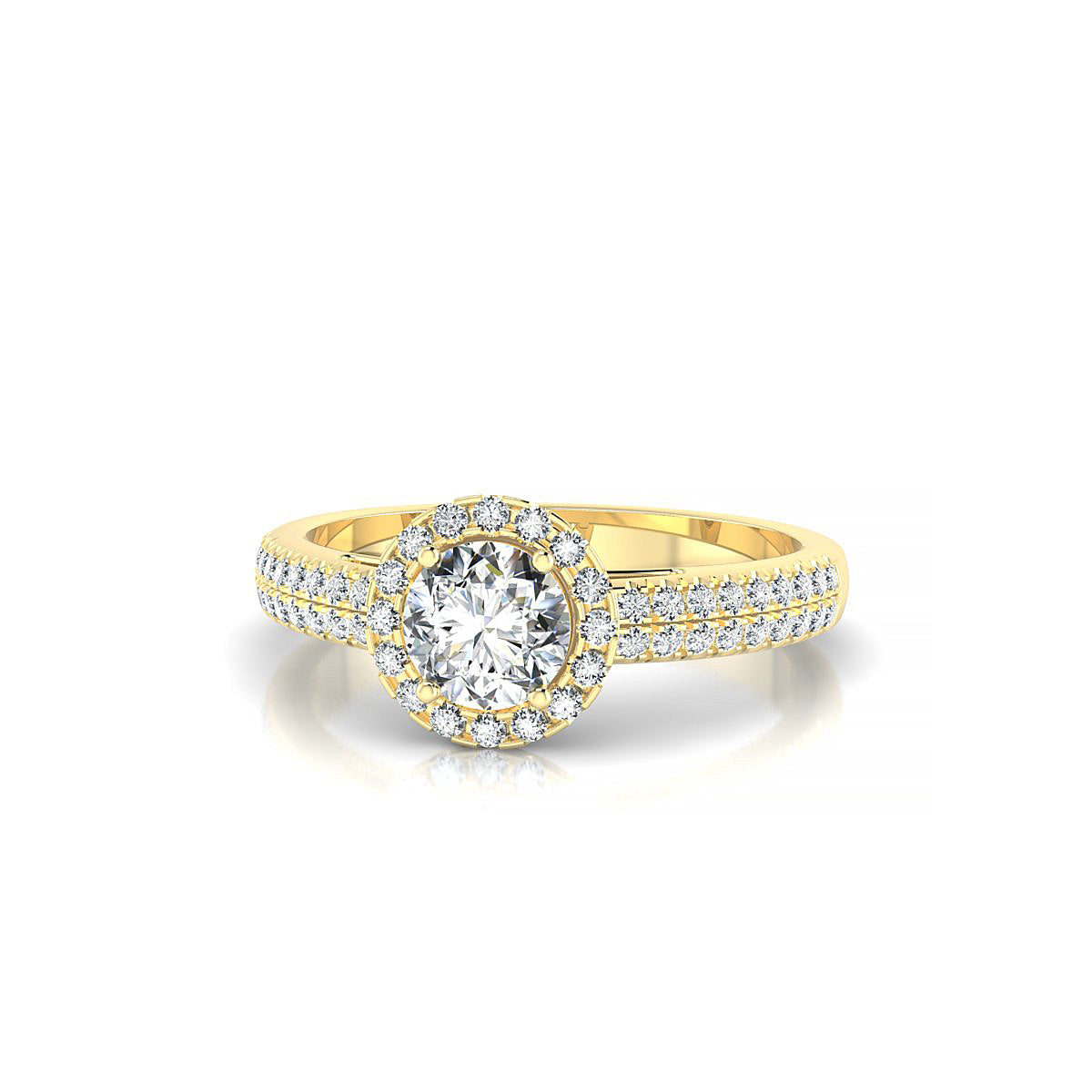 Celeste | 18k Yellow Gold 5.2 mm Round Diamond Ring