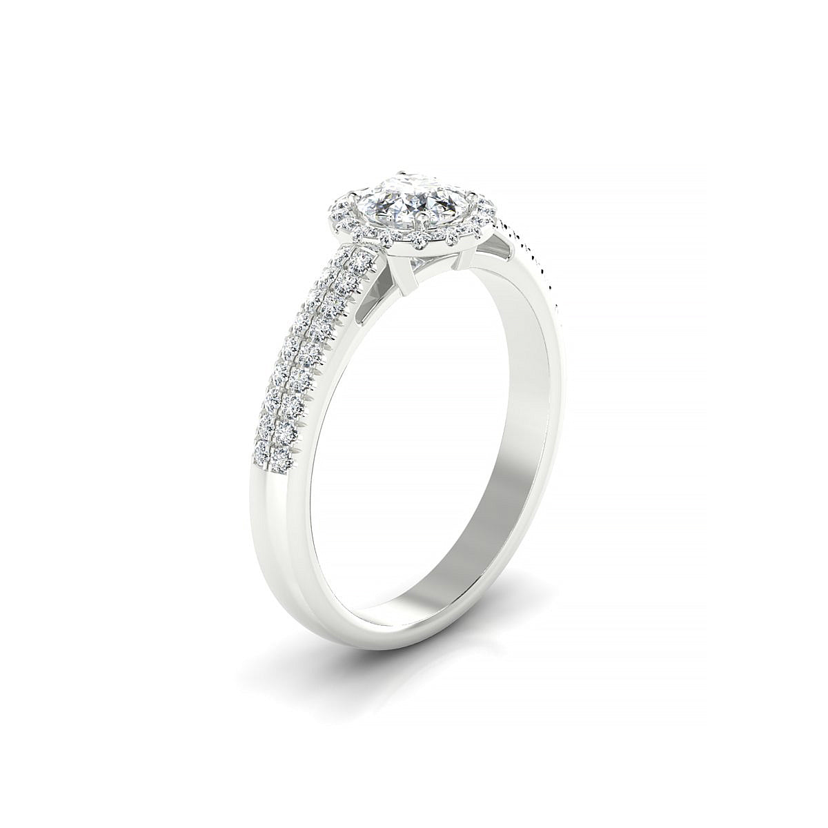 Celeste | 18k White Gold 5.2 mm Round Diamond Ring