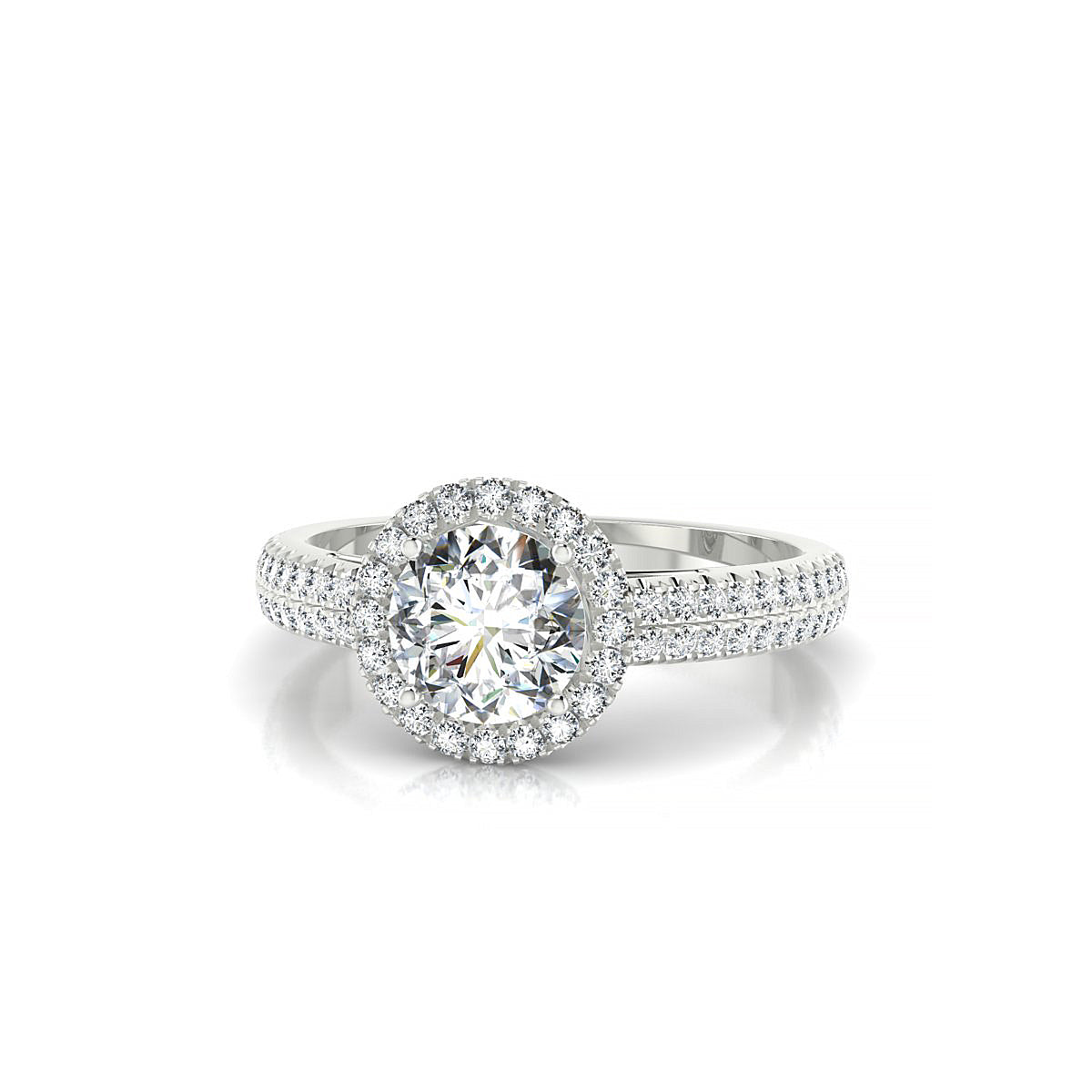 Celeste | 18k White Gold 5.7 mm Round Diamond Ring