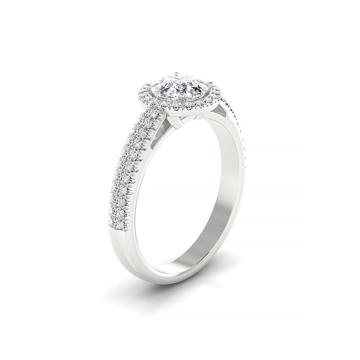 Celeste | 18k White Gold 5.7 mm Round Diamond Ring