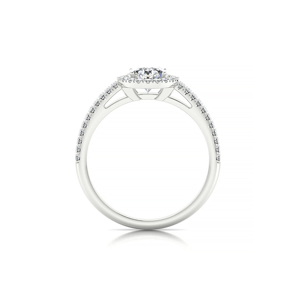Celeste | 18k White Gold 5.7 mm Round Diamond Ring