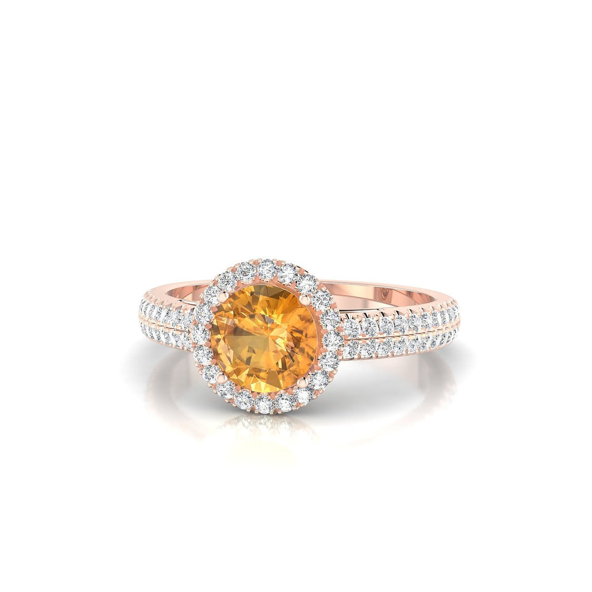 Celeste | 18k Rose Gold 6 mm Round Citrine Ring
